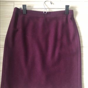 Purple wool pencil skirt